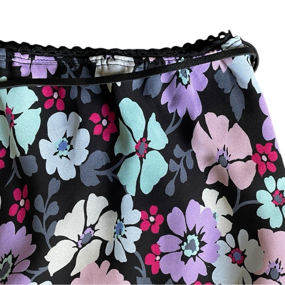 Vintage Y2K Pink & Purple Floral Short Mini Skirt with Rope Belt Size Small - Picture 9 of 9